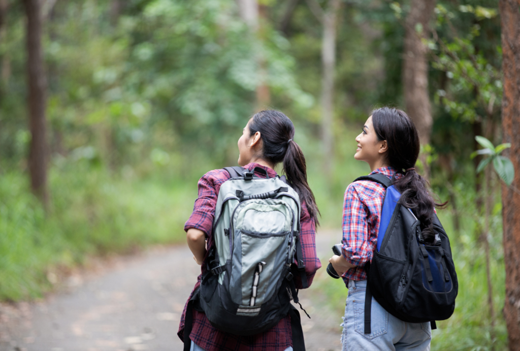 women hiking